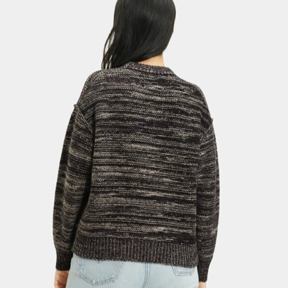 UGG 'Avianna' Striped Wool-Blend Pullover Sweater, Black/Grey Multi - Picture 3 of 3